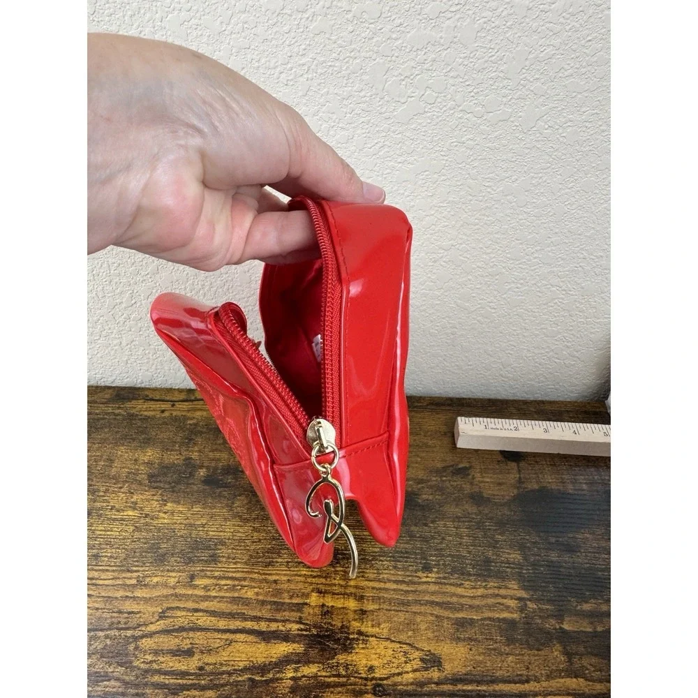 Christian‎ Lacroix Rouge Avon Makeup Bag Red Patent Cosmetic Zip Pouch